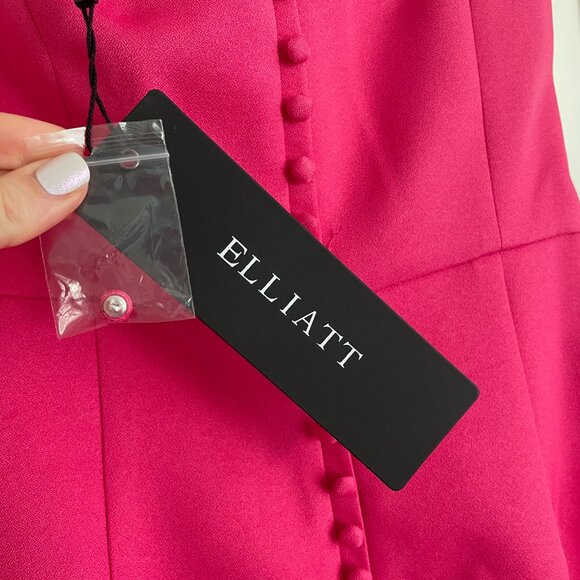 NWT ELLIATT Reception Strapless Pink Midi Dress Size XS Draped Ruffle Cocktail - Picture 7 of 9